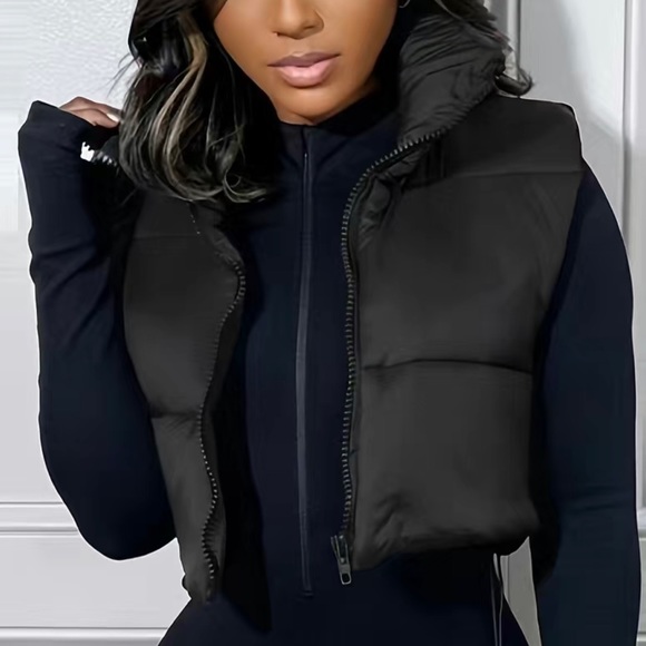 Passion of Essence Jackets & Blazers - High Neck Vest, Casual Zip Up Sleeveless Warm Puffer Vest